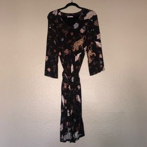 ZARA boho black maxi dress size S